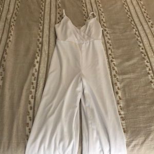 Long white spaghetti strap romper